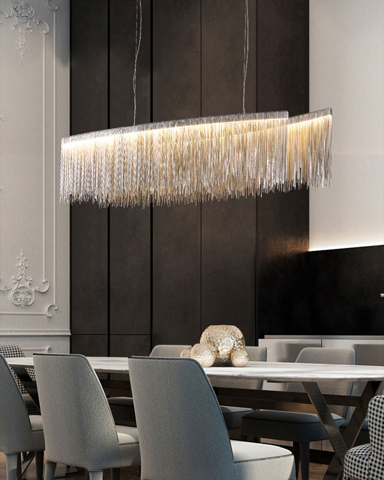 WOMO Lustre Linéaire Macramé Doré/Argent-WM2062b