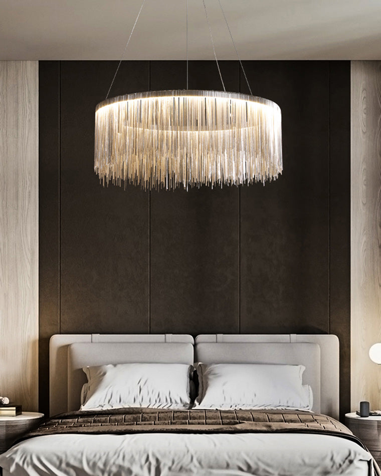 WOMO Lustre Macramé Rond Argenté/Doré-WM2062a