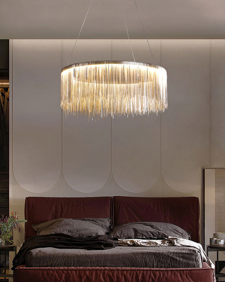 WOMO Lustre Macramé Rond Argenté/Doré-WM2062a