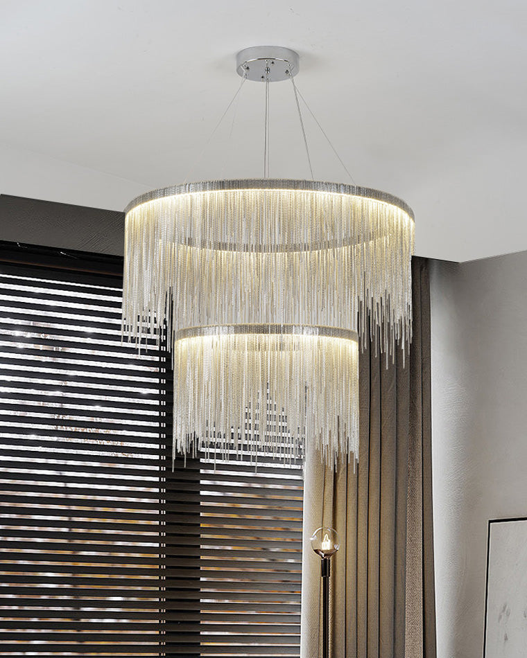 WOMO Lustre Luxe Macramé Anneaux Led-WM2062c
