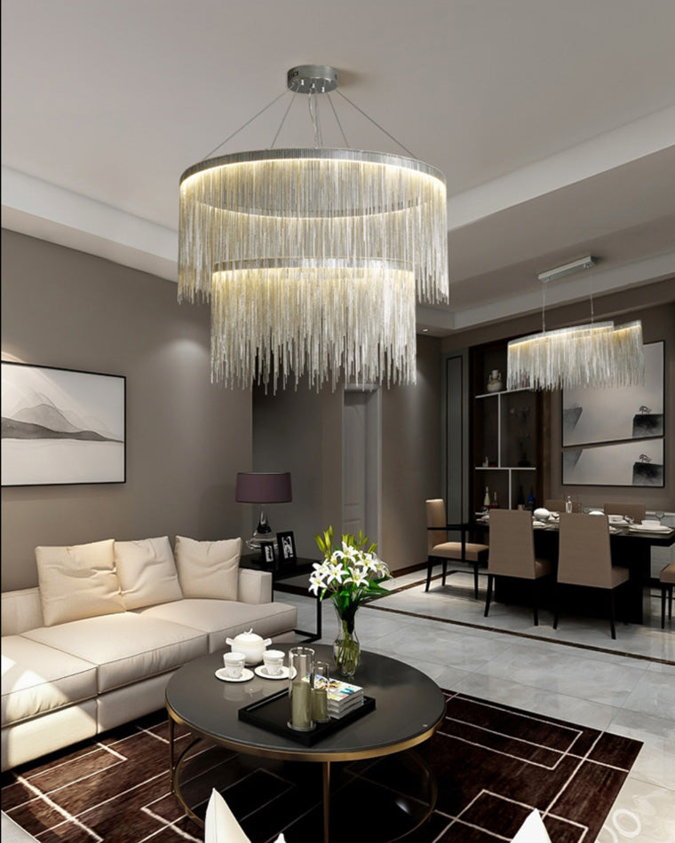 WOMO Lustre Luxe Macramé Anneaux Led-WM2062c