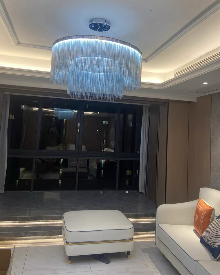 WOMO Lustre Luxe Macramé Anneaux Led-WM2062c