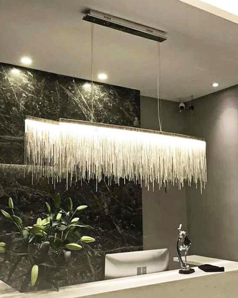 WOMO Lustre Linéaire Macramé Doré/Argent-WM2062b