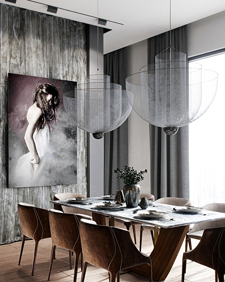 WOMO Mesh Uplight Chandelier for Vaulted Ceilings-WM2069
