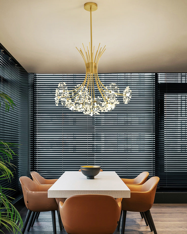 WOMO Lustre Deco Fleur Cristal Doré/Noir-WM2077