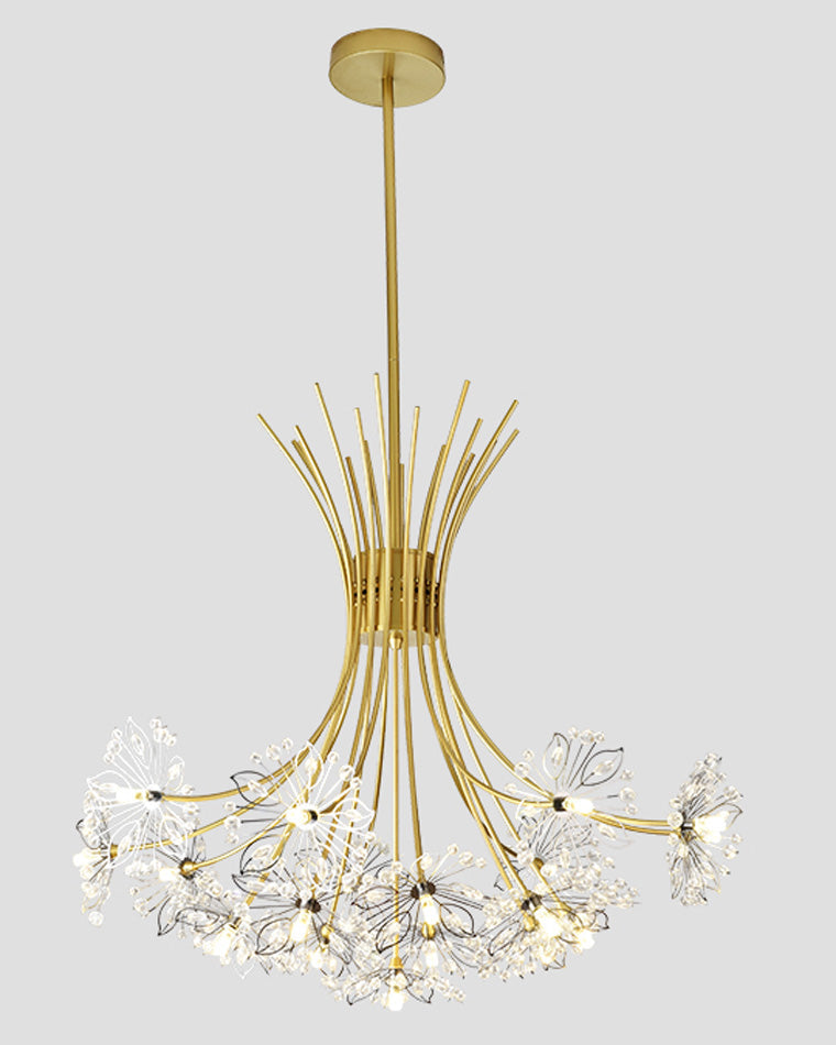 WOMO Lustre Deco Fleur Cristal Doré/Noir-WM2077