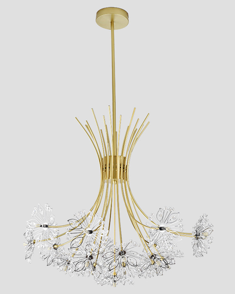WOMO Lustre Deco Fleur Cristal Doré/Noir-WM2077