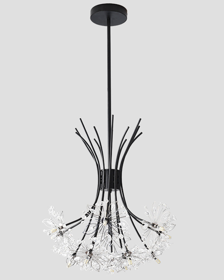 WOMO Lustre Deco Fleur Cristal Doré/Noir-WM2077