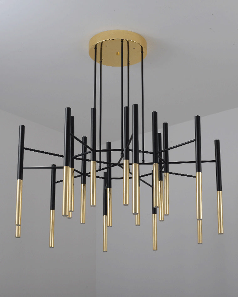 WOMO Lustre Multiple Tube Noir/Doré-WM2083