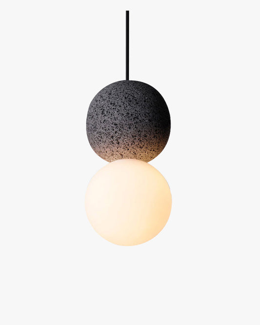 WOMO Globe en verre blanc et noir pendant Light-WM2086