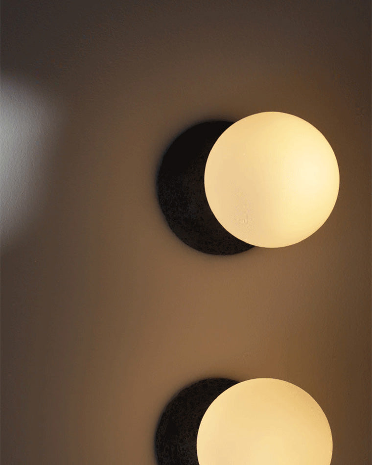 WOMO Globe en verre blanc et noir pendant Light-WM2086