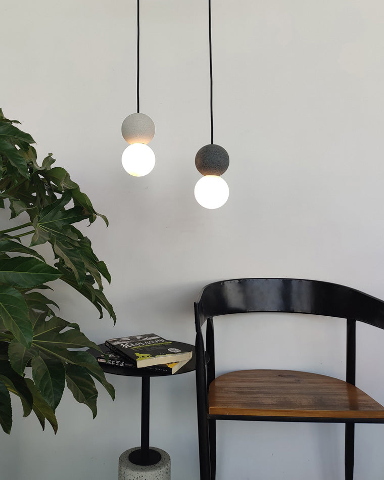 WOMO Globe en verre blanc et noir pendant Light-WM2086