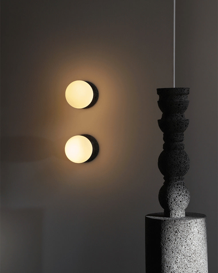 WOMO Globe en verre blanc et noir pendant Light-WM2086