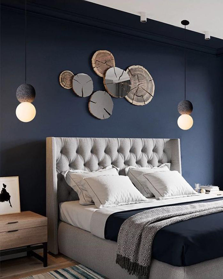 WOMO Globe en verre blanc et noir pendant Light-WM2086