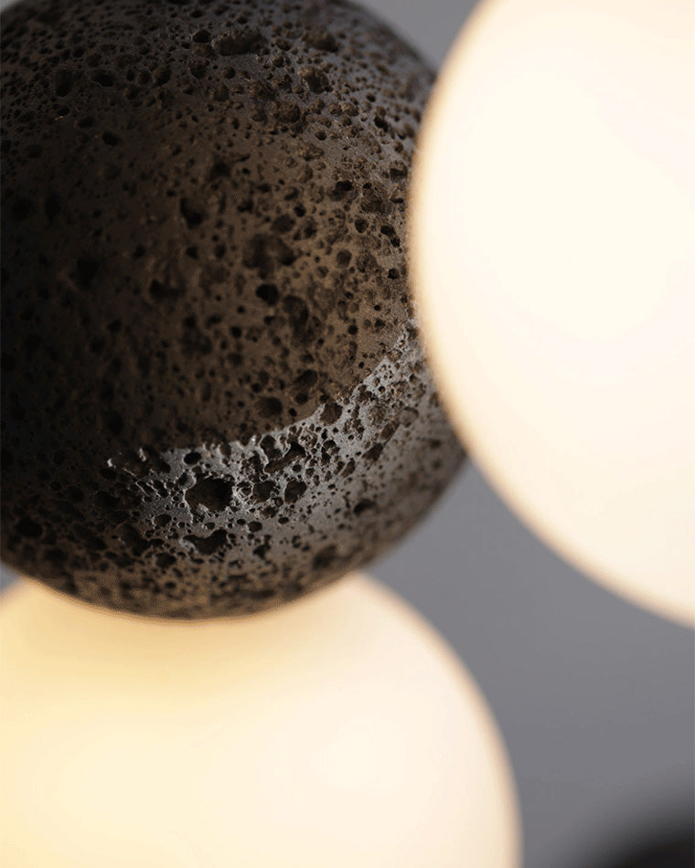 WOMO Globe en verre blanc et noir pendant Light-WM2086