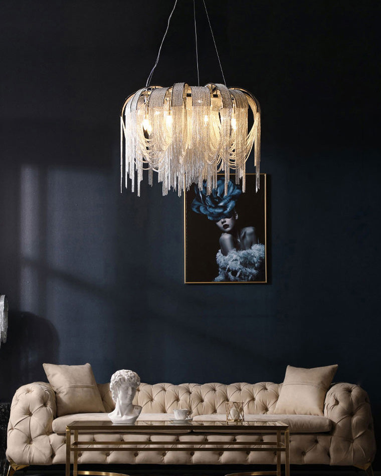 Lustre rond à pompon WOMO-WM2087