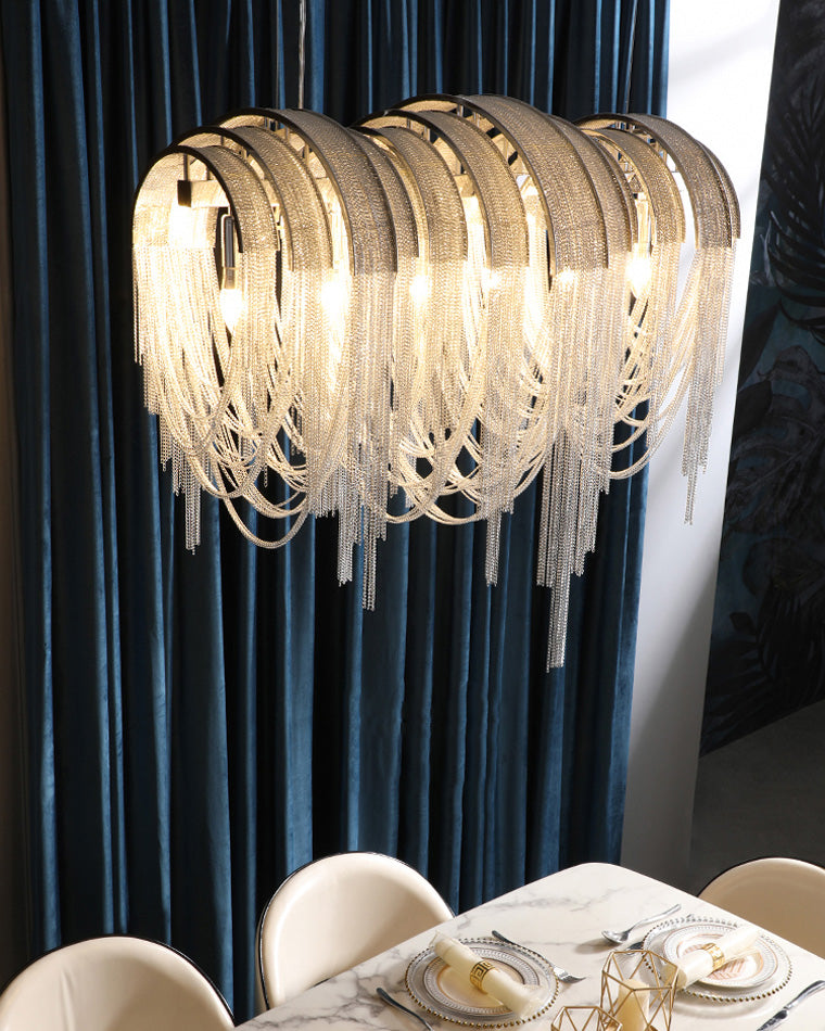 WOMO Lustre Lineaire Macramé Metal Luxe-WM2089