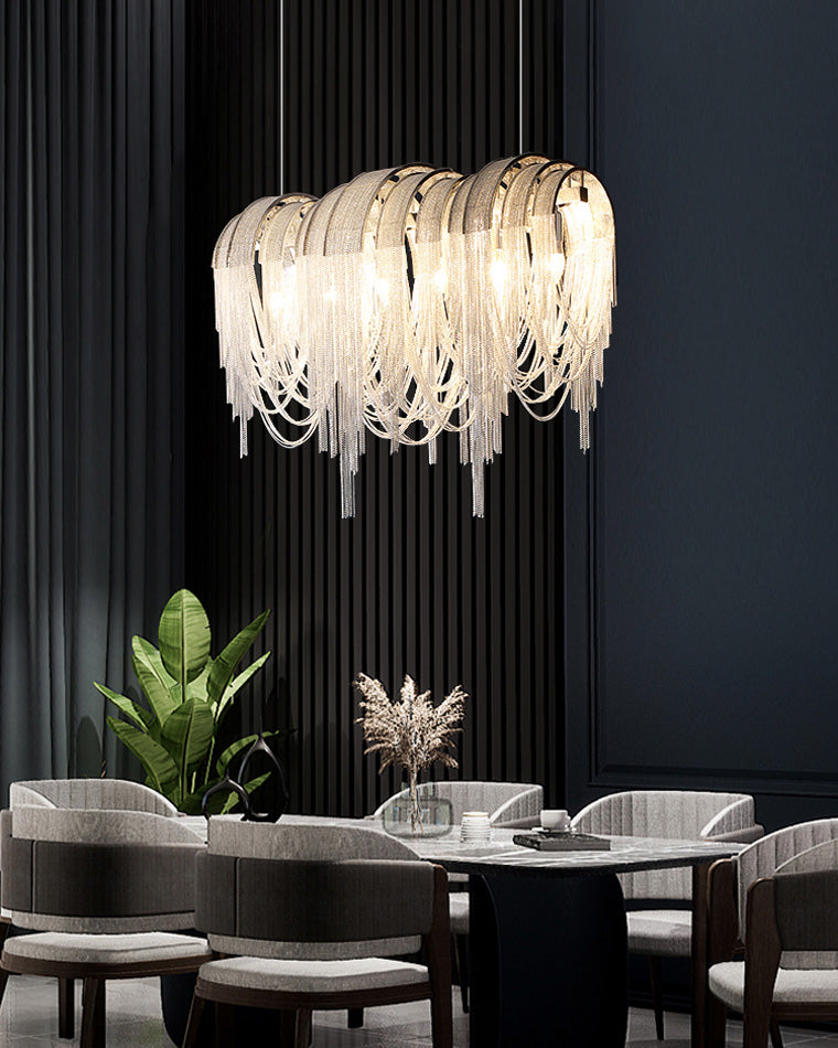 WOMO Lustre Lineaire Macramé Metal Luxe-WM2089