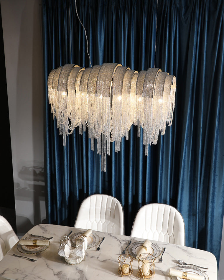 WOMO Lustre Lineaire Macramé Metal Luxe-WM2089