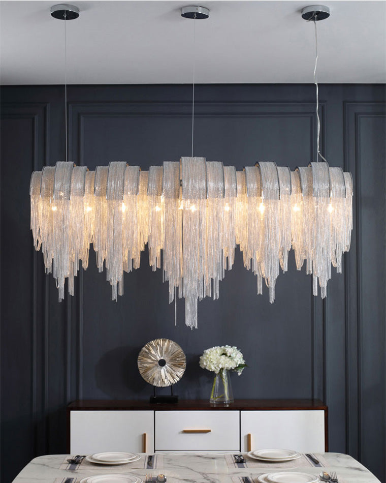 WOMO Lustre Lineaire Macramé Metal Luxe-WM2089