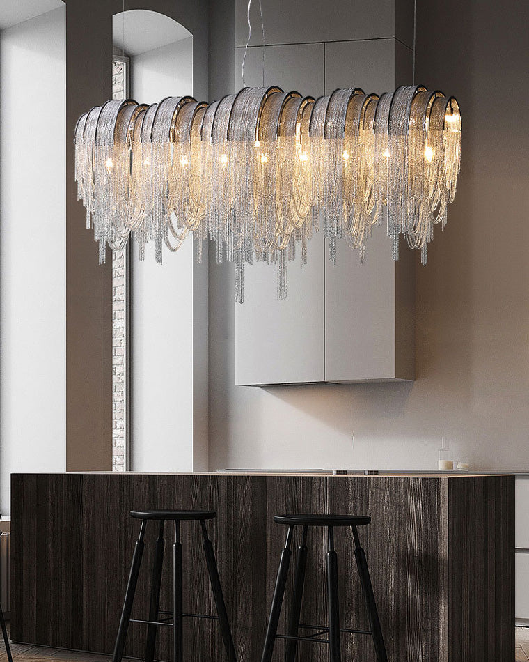 WOMO Lustre Lineaire Macramé Metal Luxe-WM2089