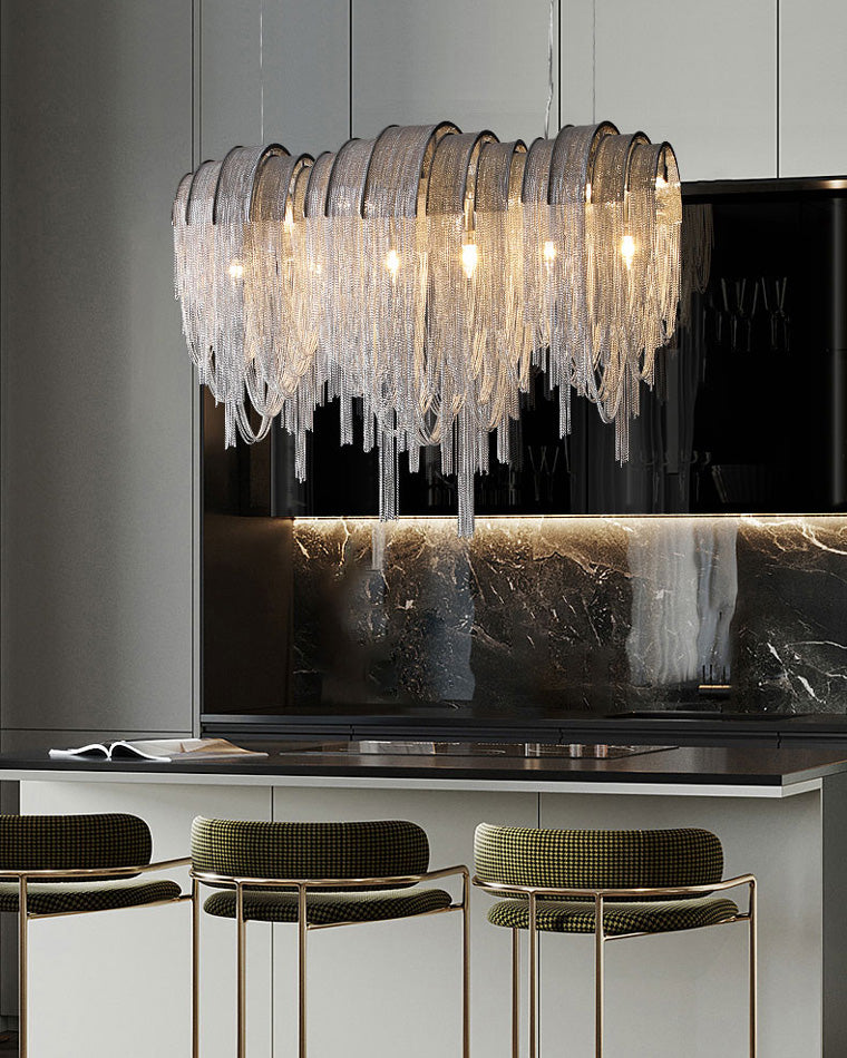 WOMO Lustre Lineaire Macramé Metal Luxe-WM2089