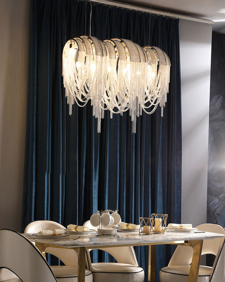 WOMO Lustre Lineaire Macramé Metal Luxe-WM2089