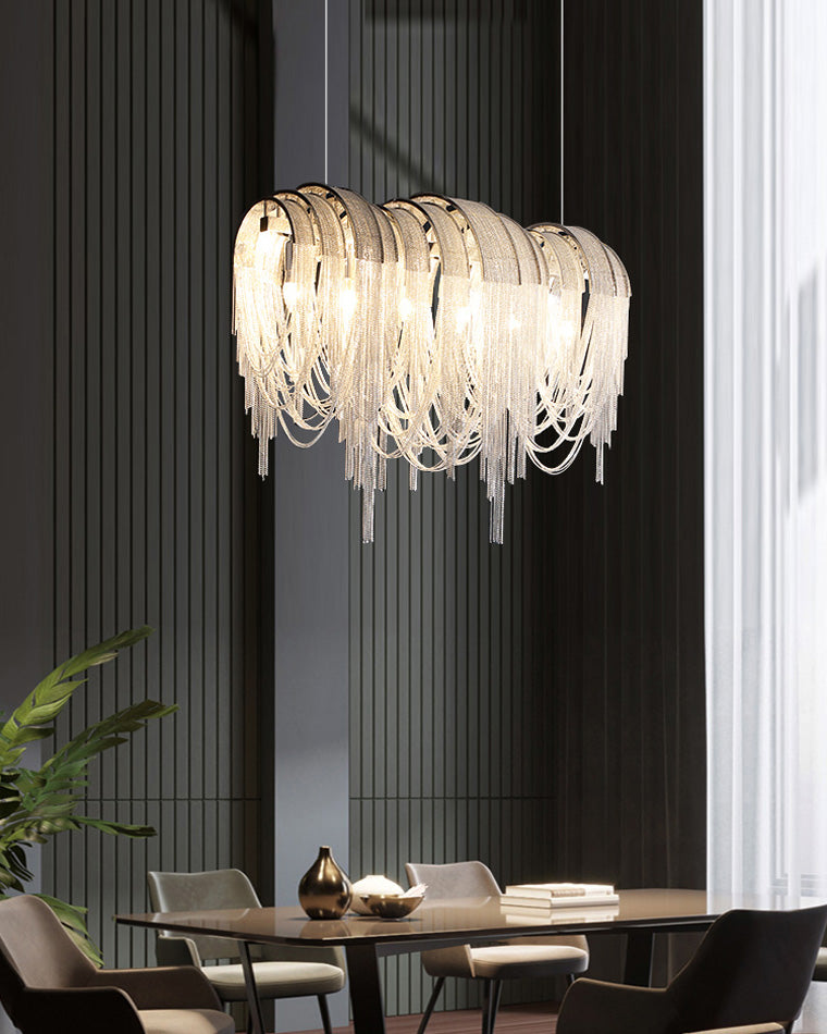 WOMO Lustre Lineaire Macramé Metal Luxe-WM2089