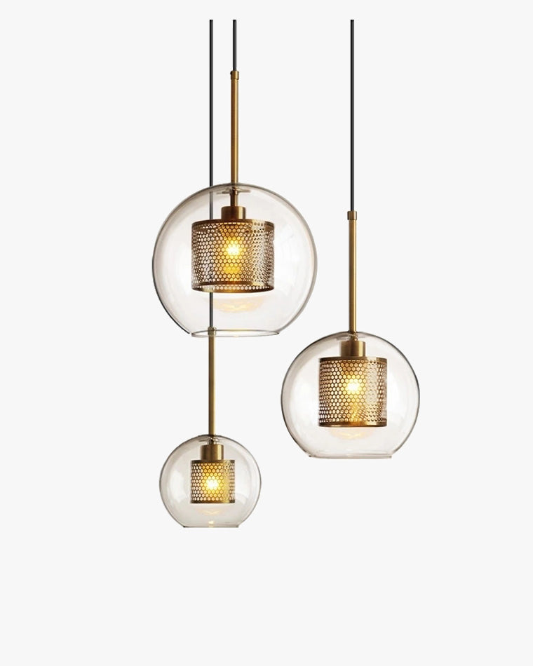 WOMO Élégant Rond/Cylindre Verre Suspension Lumineuse-WM2095