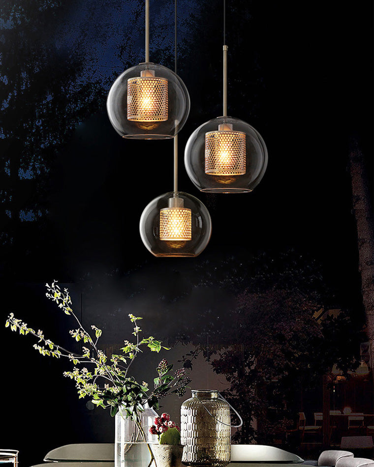WOMO Élégant Rond/Cylindre Verre Suspension Lumineuse-WM2095