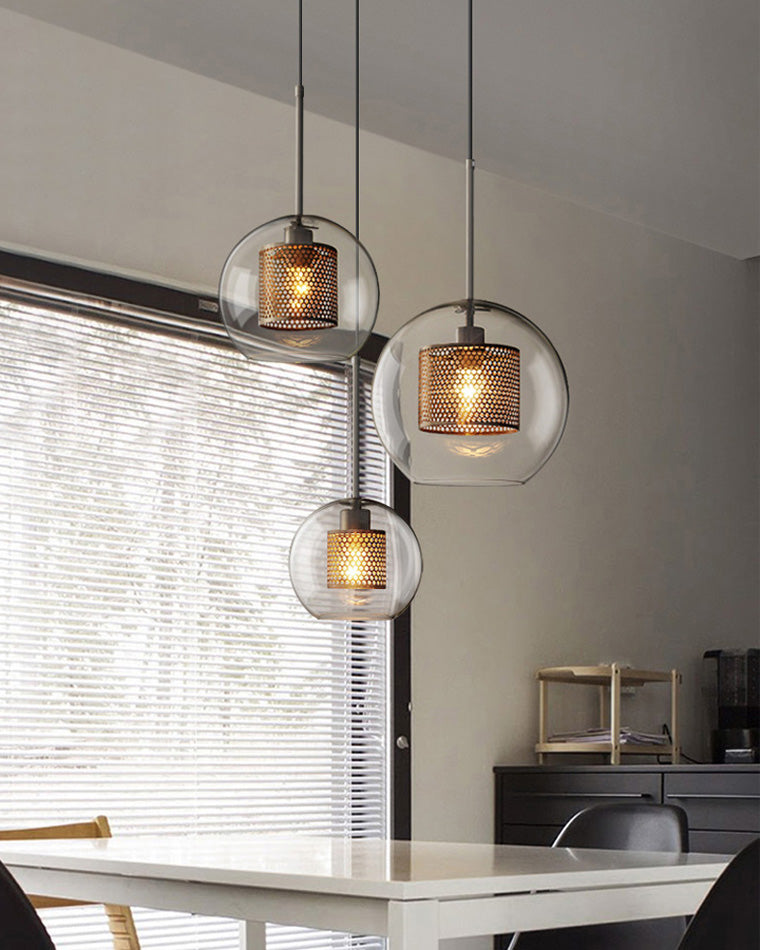 WOMO Élégant Rond/Cylindre Verre Suspension Lumineuse-WM2095