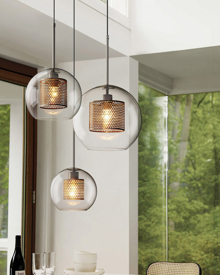WOMO Élégant Rond/Cylindre Verre Suspension Lumineuse-WM2095