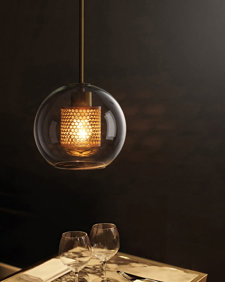 WOMO Élégant Rond/Cylindre Verre Suspension Lumineuse-WM2095