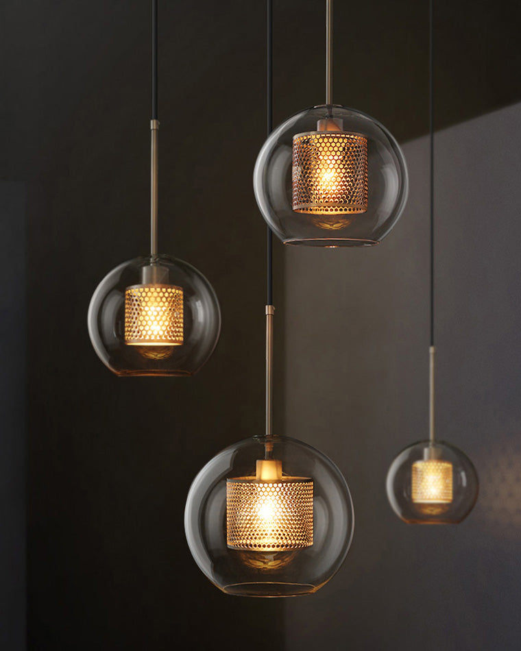 WOMO Élégant Rond/Cylindre Verre Suspension Lumineuse-WM2095