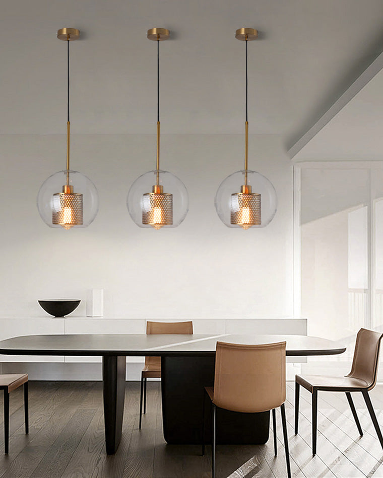 WOMO Élégant Rond/Cylindre Verre Suspension Lumineuse-WM2095