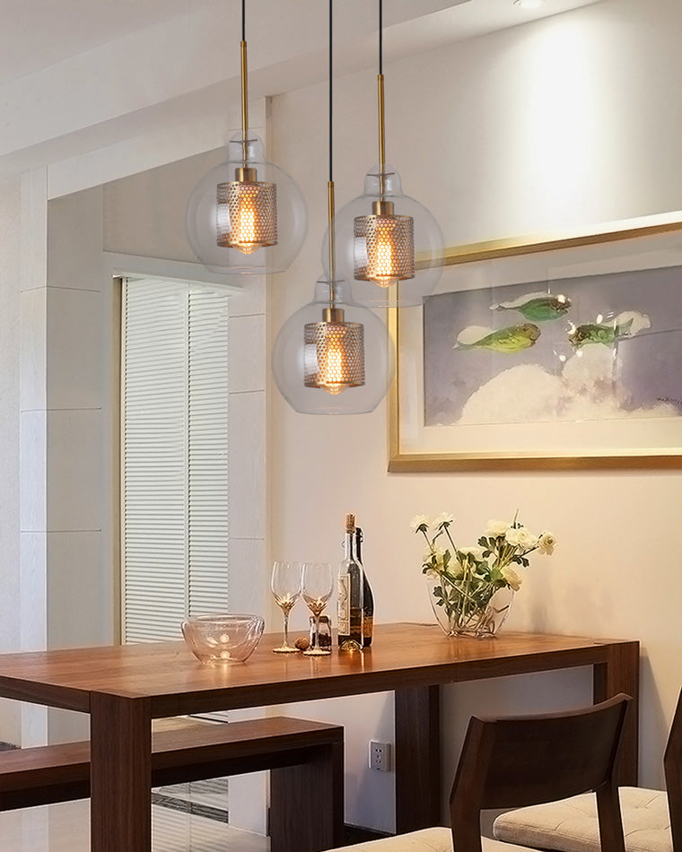 WOMO Élégant Rond/Cylindre Verre Suspension Lumineuse-WM2095