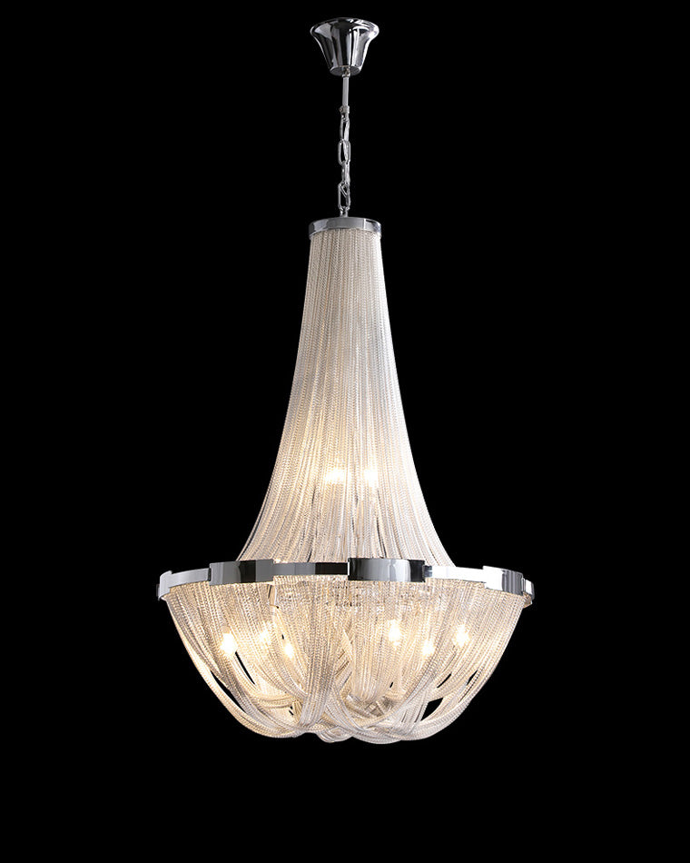 Lustre Empire en argent à pompons WOMO-WM2096