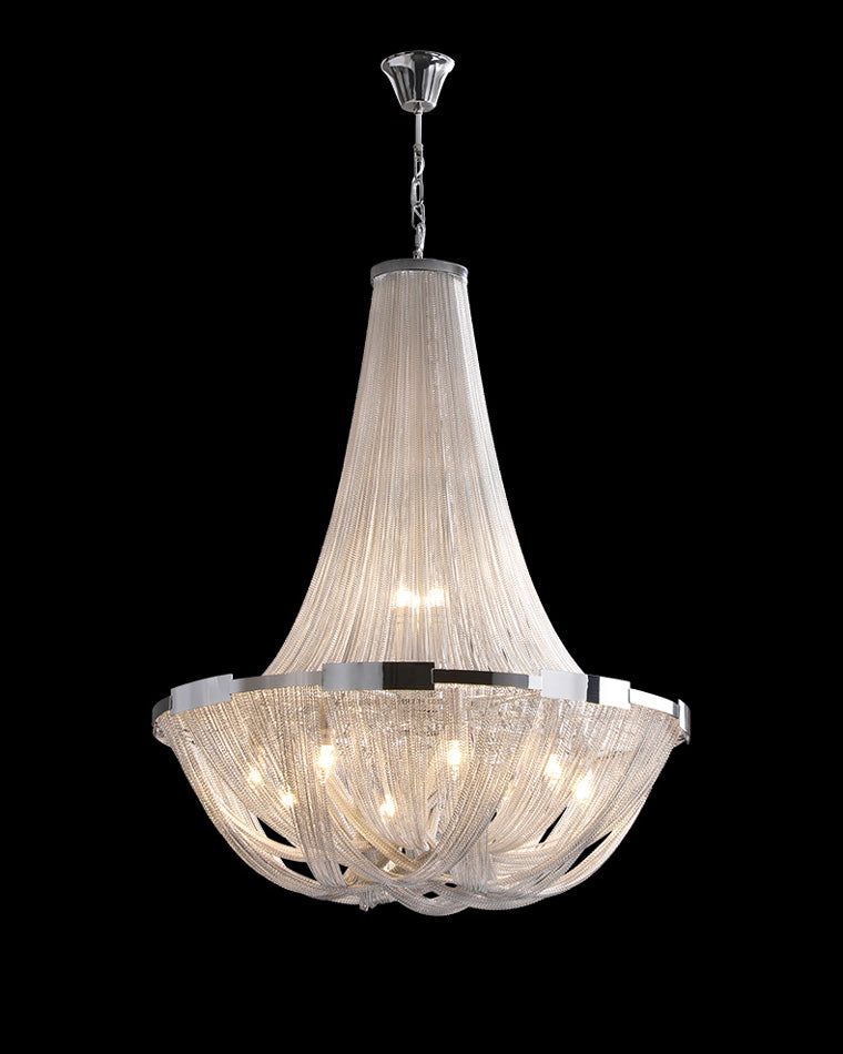 Lustre Empire en argent à pompons WOMO-WM2096