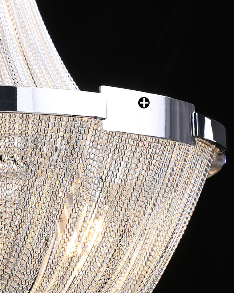 Lustre Empire en argent à pompons WOMO-WM2096