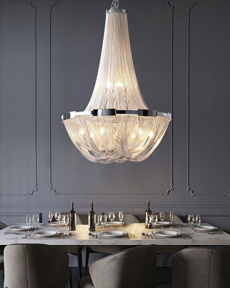 Lustre Empire en argent à pompons WOMO-WM2096