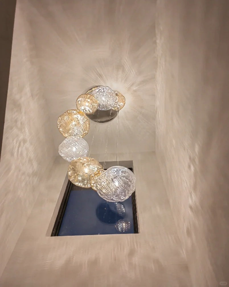 WOMO Blown Glass Cascade Pendant Chandelier-WM2101b