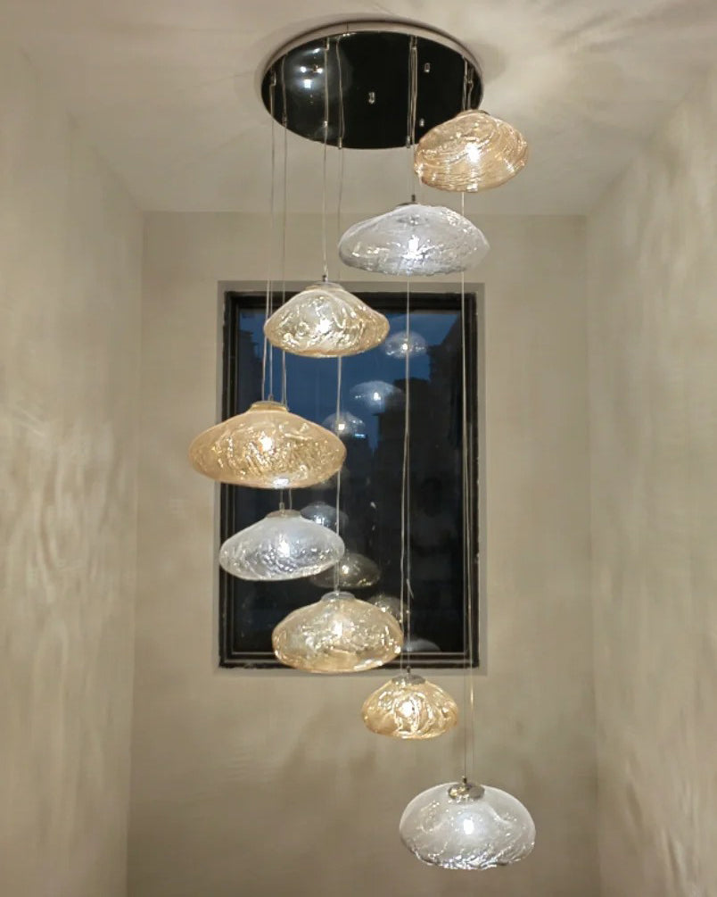 WOMO Blown Glass Cascade Pendant Chandelier-WM2101b