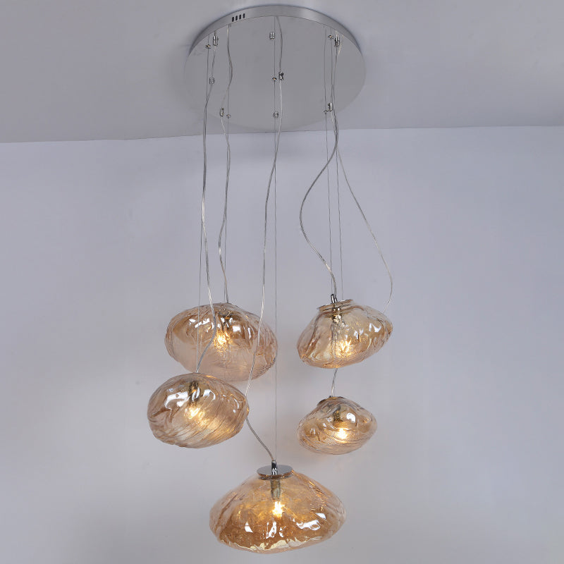 WOMO Blown Glass Cascade Pendant Chandelier-WM2101b
