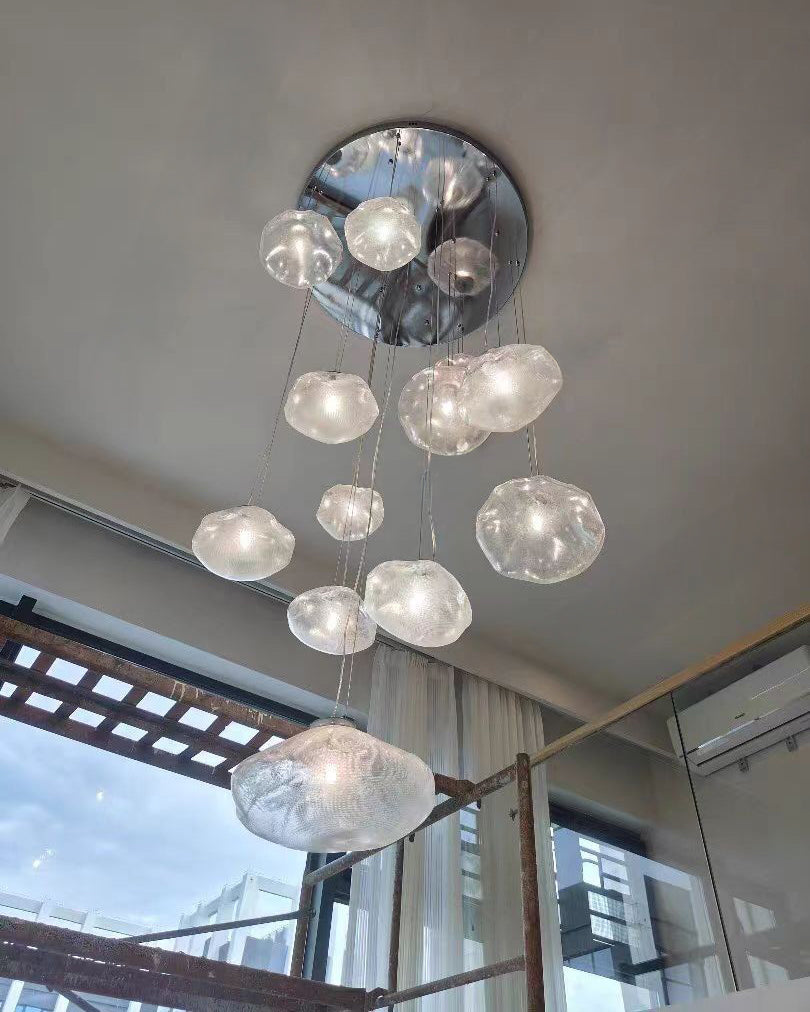 WOMO Blown Glass Cascade Pendant Chandelier-WM2101b