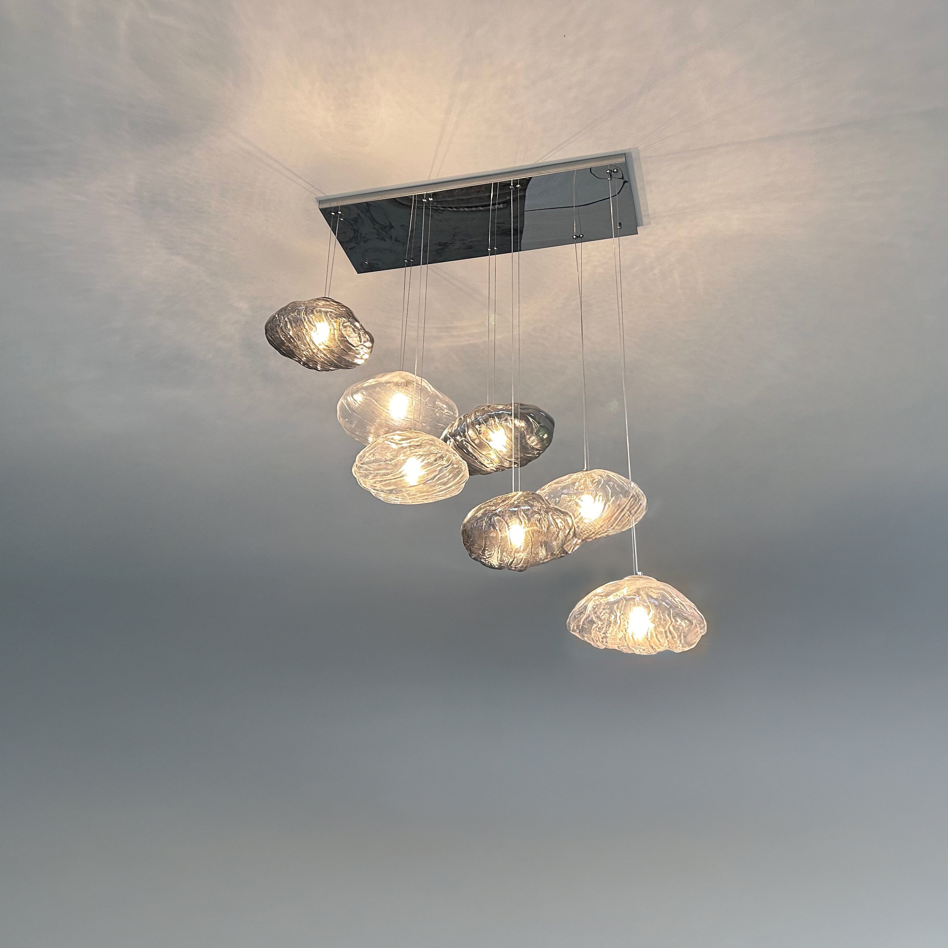 WOMO Blown Glass Cascade Pendant Chandelier-WM2101b