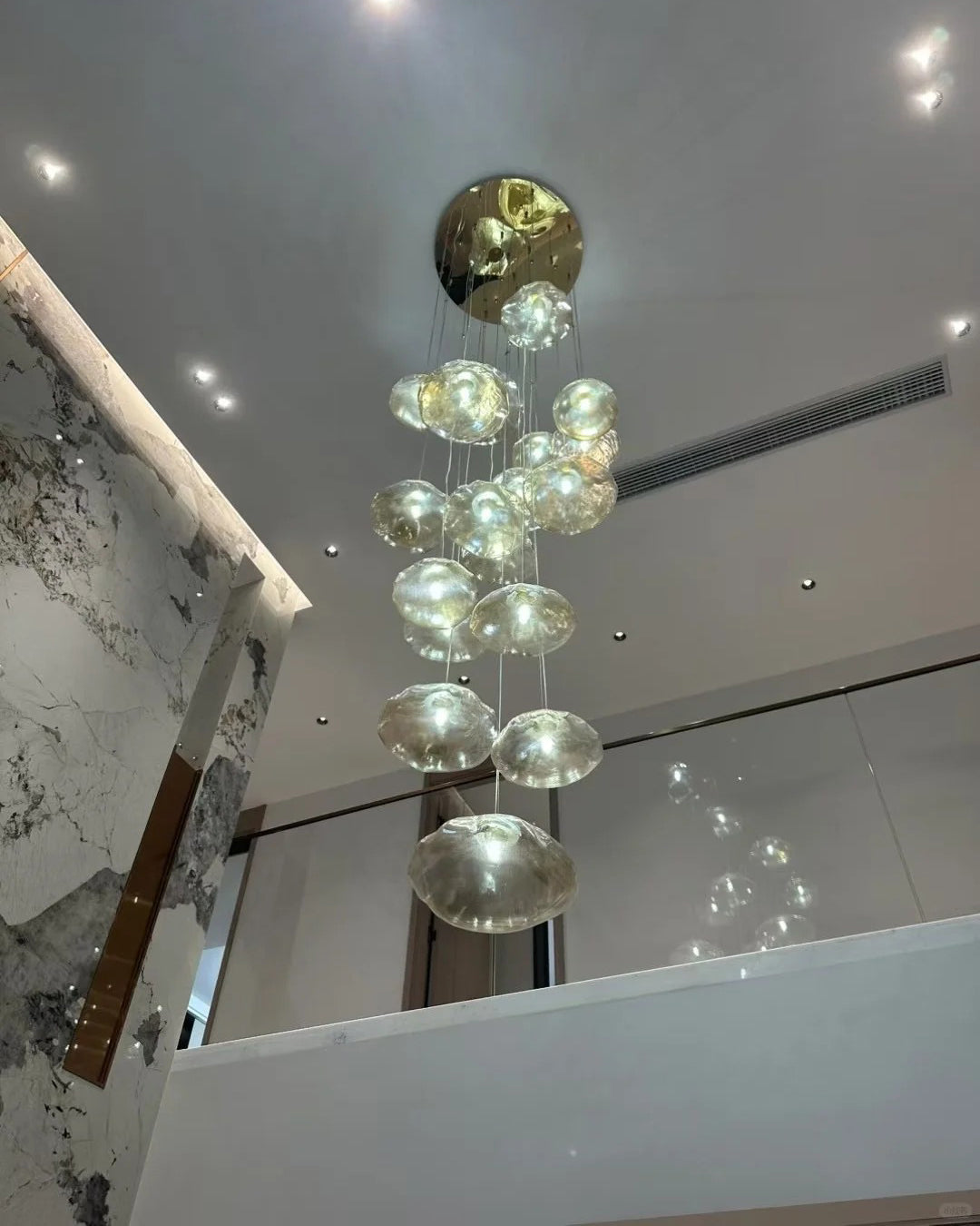 WOMO Blown Glass Cascade Pendant Chandelier-WM2101b