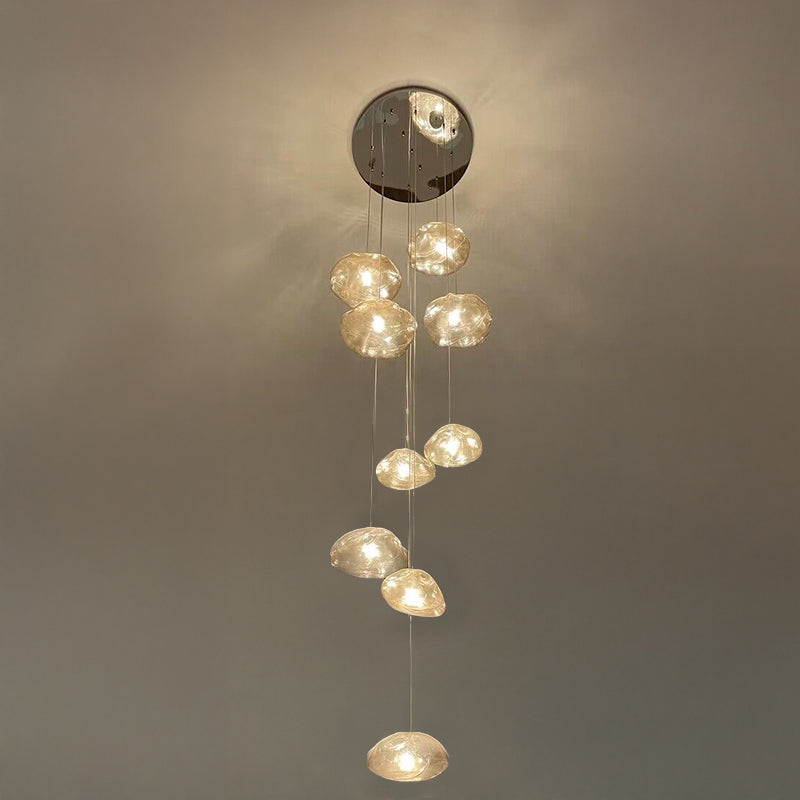 WOMO Blown Glass Cascade Pendant Chandelier-WM2101b