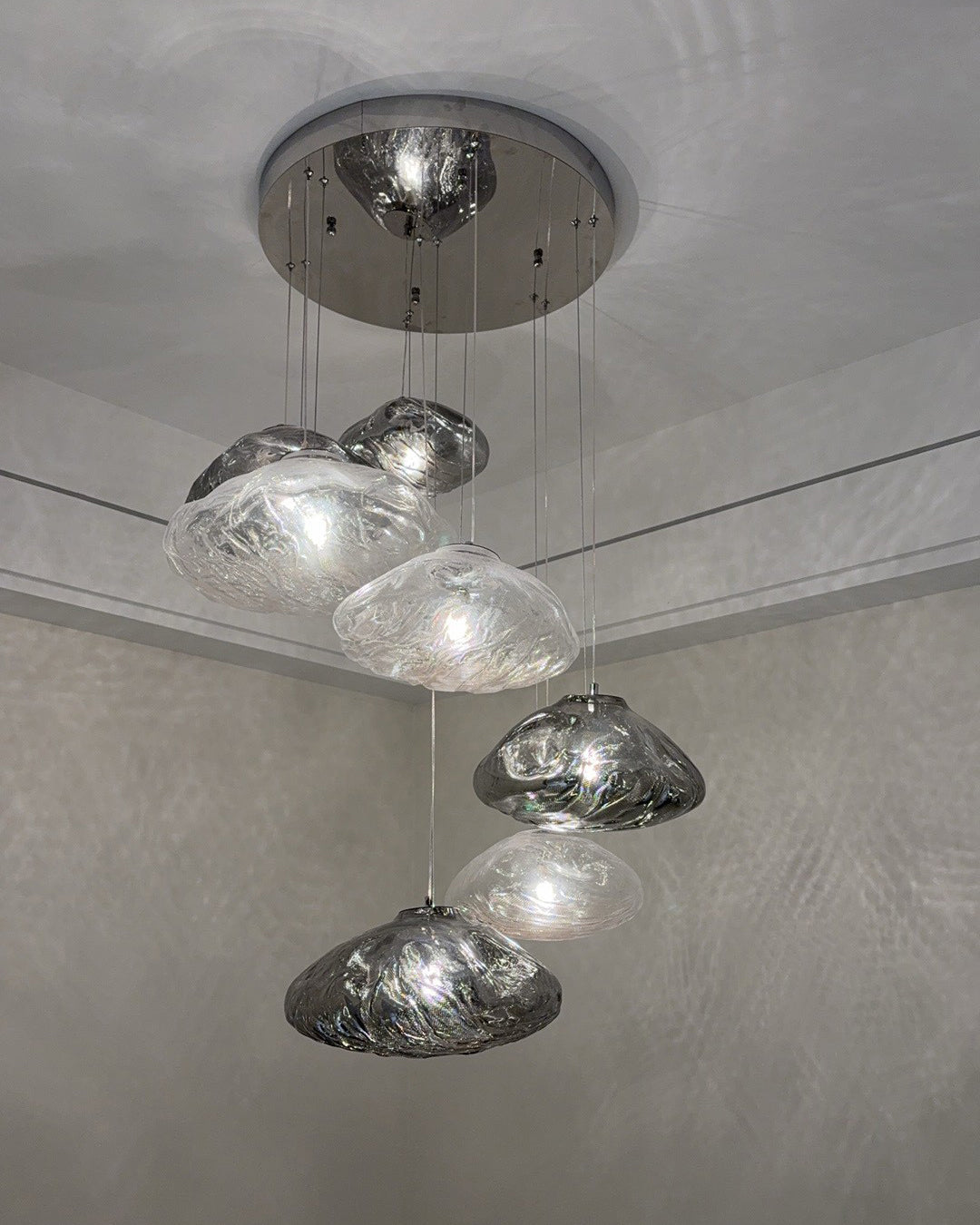 WOMO Blown Glass Cascade Pendant Chandelier-WM2101b