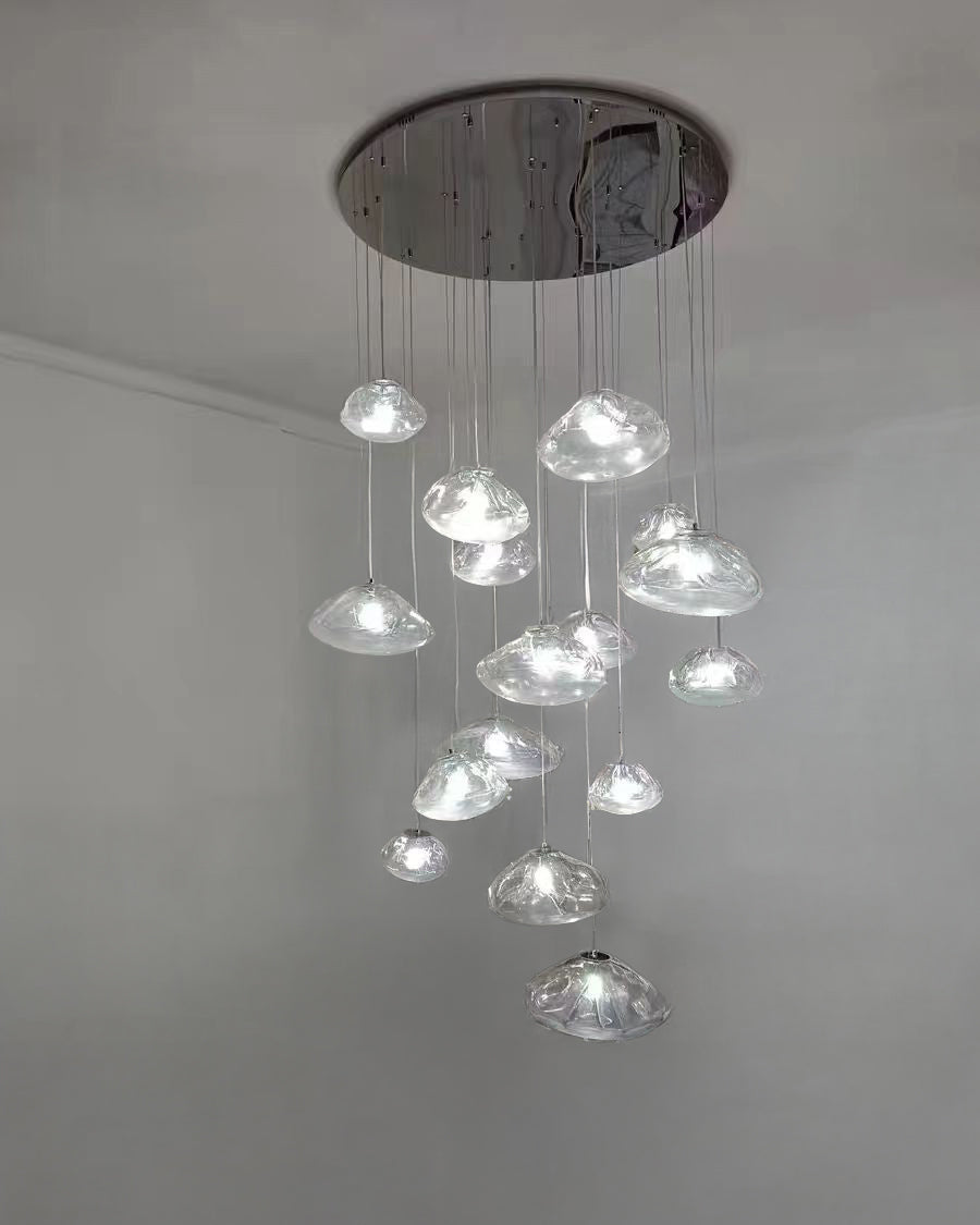 WOMO Blown Glass Cascade Pendant Chandelier-WM2101b