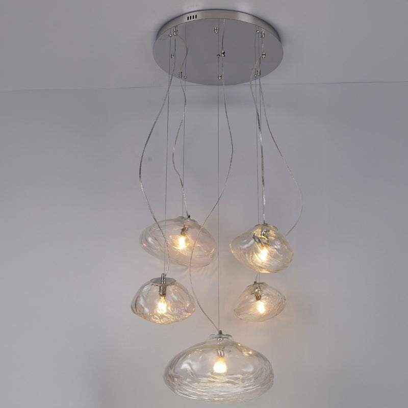WOMO Blown Glass Cascade Pendant Chandelier-WM2101b